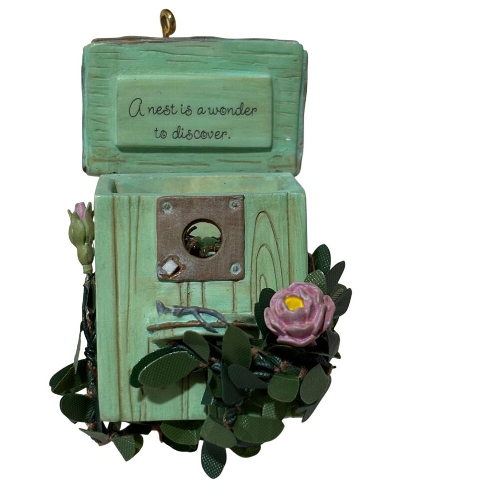 Hallmark Marjolein Bastin Decorative Birdhouse Ornament With Opening Lid & Flora